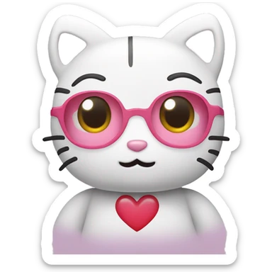 hello kitty with heart eyes sticker