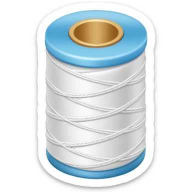 Roll of white thread  dental floss sticker