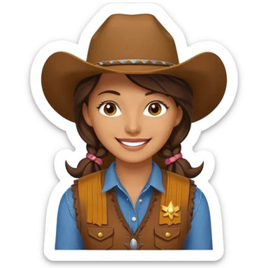 cowgirl with vest sticker