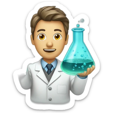 scientist with a conical flask exploding sticker