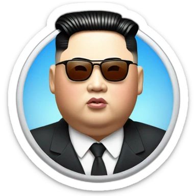 Kim jong UN and LOGO Nike badge sticker