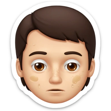 brunette man with lots of acne sticker