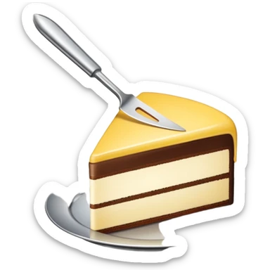 A tool with a triangle-like blade for serving cake  sticker