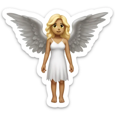 Fallen angel with wings sticker