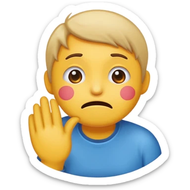 cartoon emoji sticker with an apologetic and embarrassed expression, colorful and cheerful, no text, suitable for WhatsApp and Instagram sticker