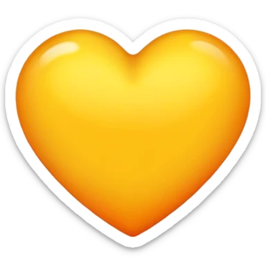 Orangish yellow heart sticker