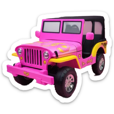 Batgirl’s Color shift Pink-yellow 1942 Willy’s  army jeep rc car sticker