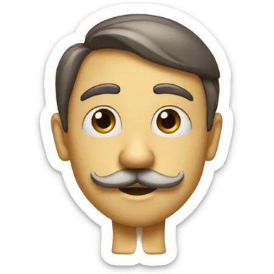 Pinocchio with a long nose and mustache sticker