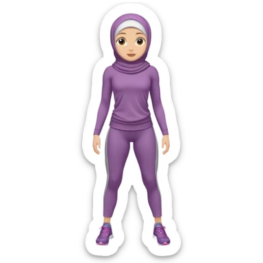 High resolution full body of a girl wearing a hijab and is a fitness trainer sticker