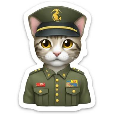 military cat Ukrainian marines sticker