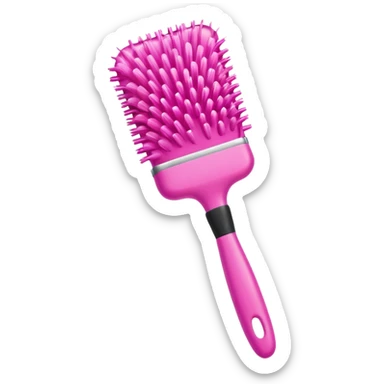 moschino style inflatable pink fancy brush sticker