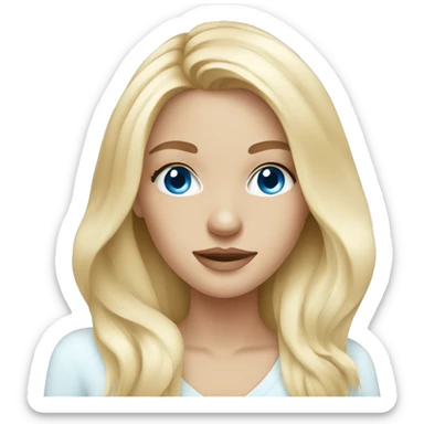 skin care, blonde girl with Blue Eyes  sticker