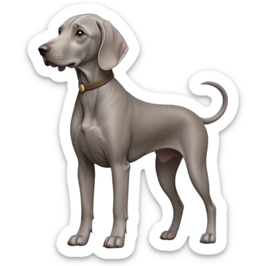 cinematic-noble-weimaraner-full body-emoji on all fours,-poised-and-regal,-with-a-strong,-athletic-build-and-a-lustrous,-well-groomed-grey fur,-deep-set-soulful-brown-eyes,-simplified-yet-sharp-and-sophisticated-features,-highly-detailed, sticker