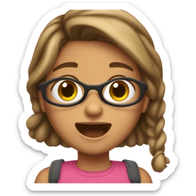 una chica con coletas sacando la lengua sticker