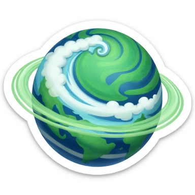 A planet as seen from space, similar to that of Arus from the cartoon Voltron. sticker