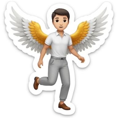 A man flying with wings in shert and pants sticker