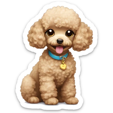 Toy poodle thanking sticker