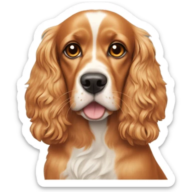 Cocker spaniel dog and orange cat sticker