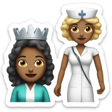 white nurse with queen crown slaying  sticker