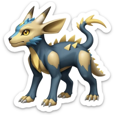 Manectric-Luxray-Cubone-Trico-Draco-Fakémon-hybrid-creature (full body), 4 legs sticker