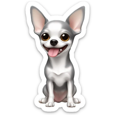 Grey Chihuahua with tongue sticking out￼ sticker