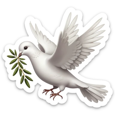 a dove holding an olive branch, representing peace and diffusing tension sticker