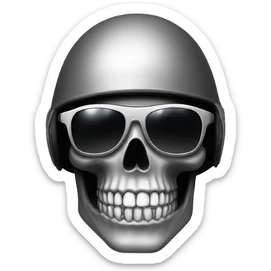 Skull Helmet sunglasses sticker