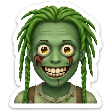 zombie with dreads with braces smiling  sticker