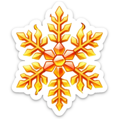 fiery snowflake sticker