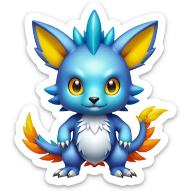 Cute cool colorful fantasy-Digimon-animal-hybrid full body sticker