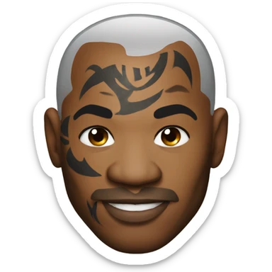 mike tyson with face tattoo sticker