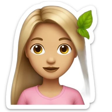 Light brown long hair girl pink shirt with mojito  sticker