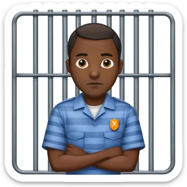 A dark man in jail sticker
