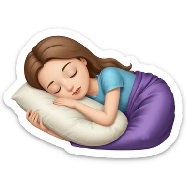 sleeping beauty light brunette white girl with a silk pillow sticker