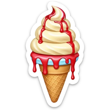 ice cream cone fallen upside down sticker
