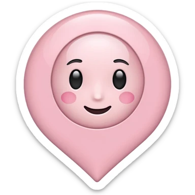 pale pink location pin sticker