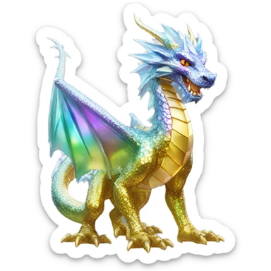 56-carat iridescent diamond crystal dragon full body sticker