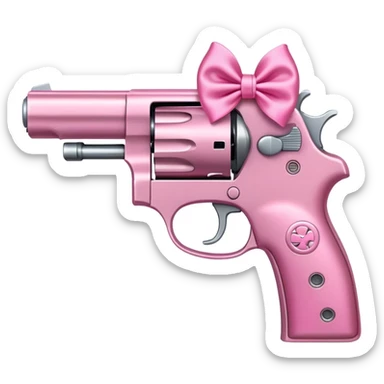 pink pistol with  pink bow sticker