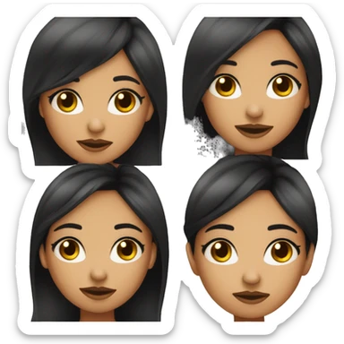 Girl with nose job and straight black hair and excessive makeuo sticker