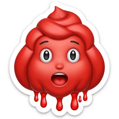 Quiero me crees un emoji de la hormona del cortisol muy elevada o roja sticker