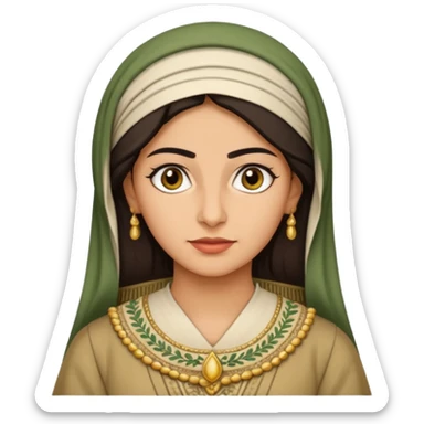 Portrait of a female Iraqi civilian with a neutral expression 1980 sticker