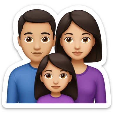 Light skin dark hair, Hispanic family of 6 mom, dad, two 20 yr old daughters, 20 year old son, and 10 year old daughter sticker