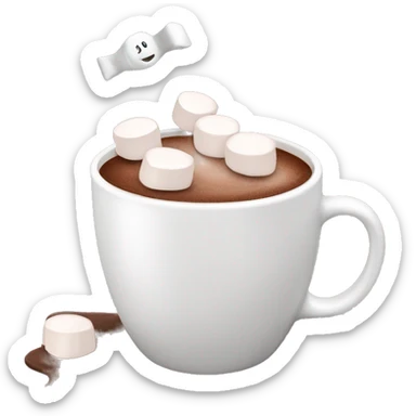 Hot chocolate with marshmallows ￼   sticker