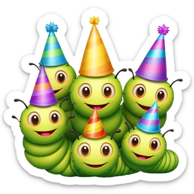 Gay caterpillar party sticker
