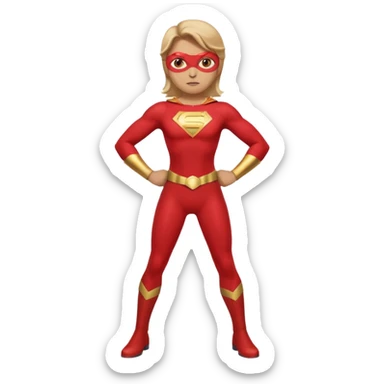 fearless emoji, superhero stance, hands on hips, determined face sticker