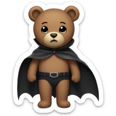 Teddy bear with bat cape  sticker