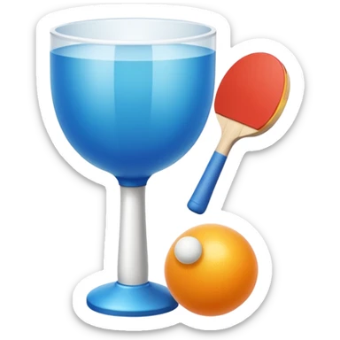 Generami l’emoji di un bicchiere di plastica e una pallina da ping-pong sticker