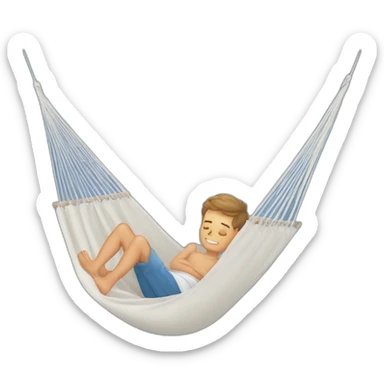 a white kid laying in hammock sticker