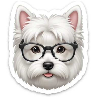 Westie with a glasses  sticker