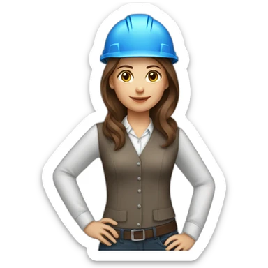 woman profession architect brown hair sticker